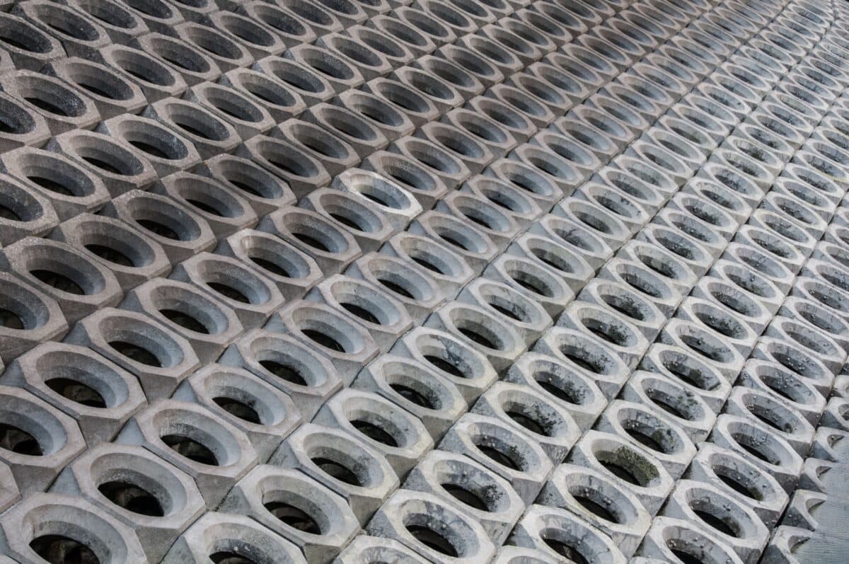 Hollow concrete blocks, St. Helier Marina, St. Helier, Jersey