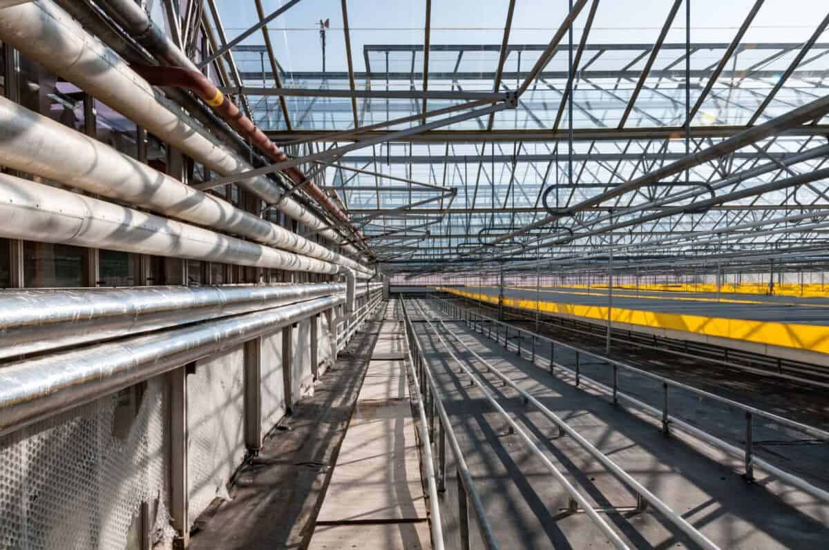 Heating and irrigation in a greenhouse at Lion Park