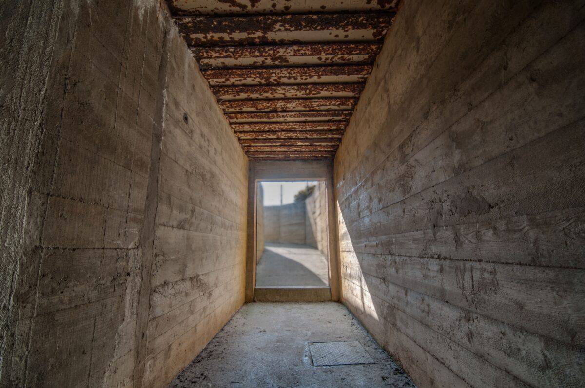 Inside a German World War Two bunker at Noirmont, St. Brelade