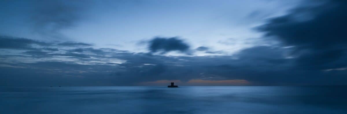 Long exposure at La Rocco Tower at dusk, from Le Braye Slipway