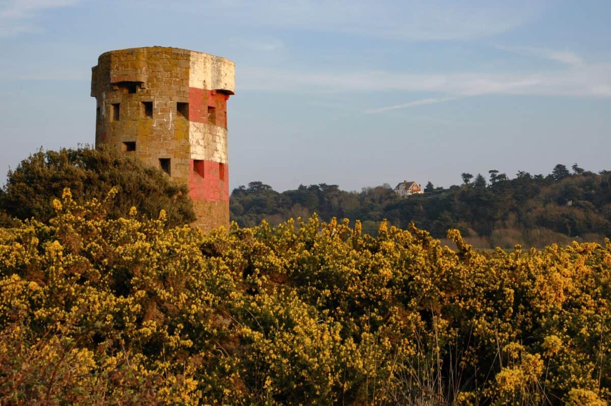 Martello Tower on Ouaisné Common, Ouaisné Bay, St. Brelade