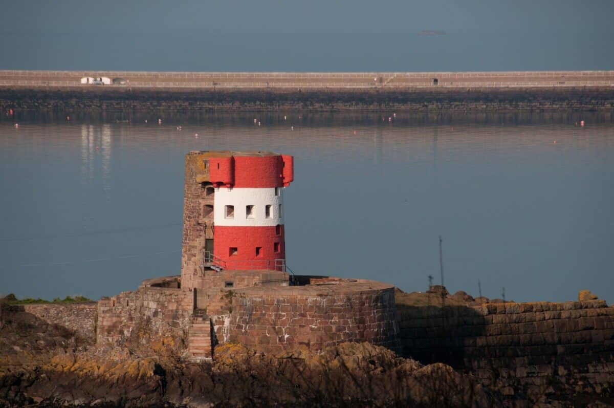 Martello Tower at Archirondel with St. Catherine's Breakwater