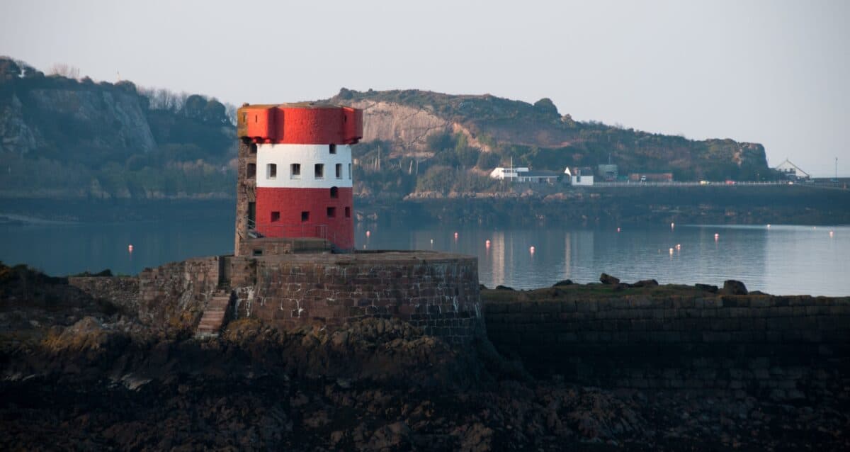 Martello Tower at Archirondel with St. Catherine's behind