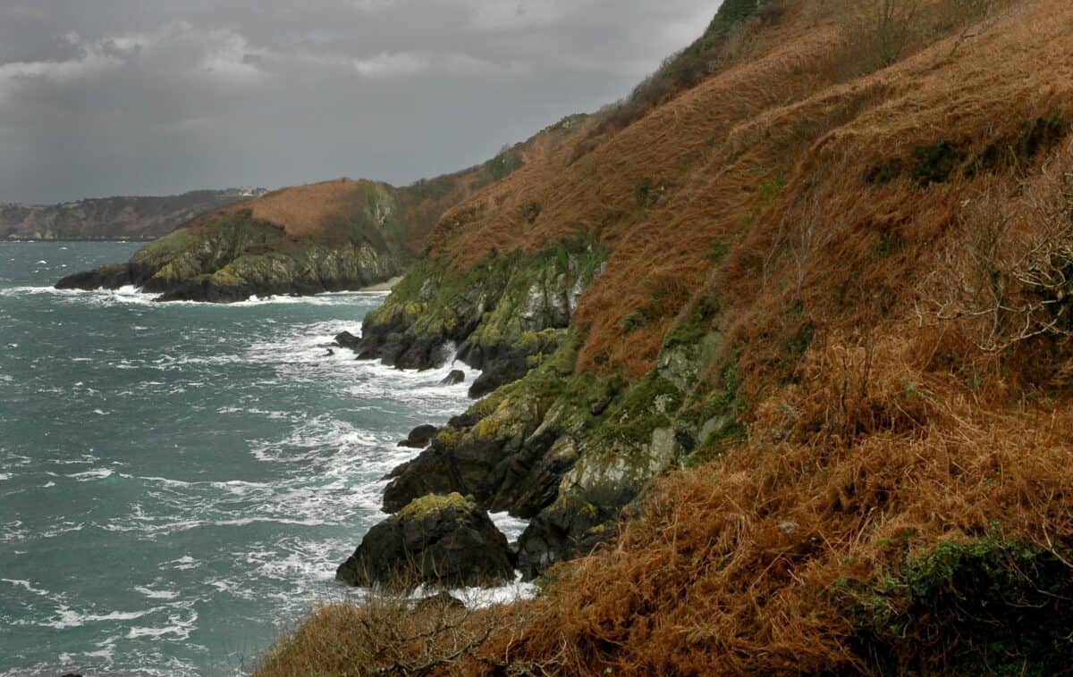 North coast cliffs from Wolf's Lair, Egypt, Trinity, Jersey