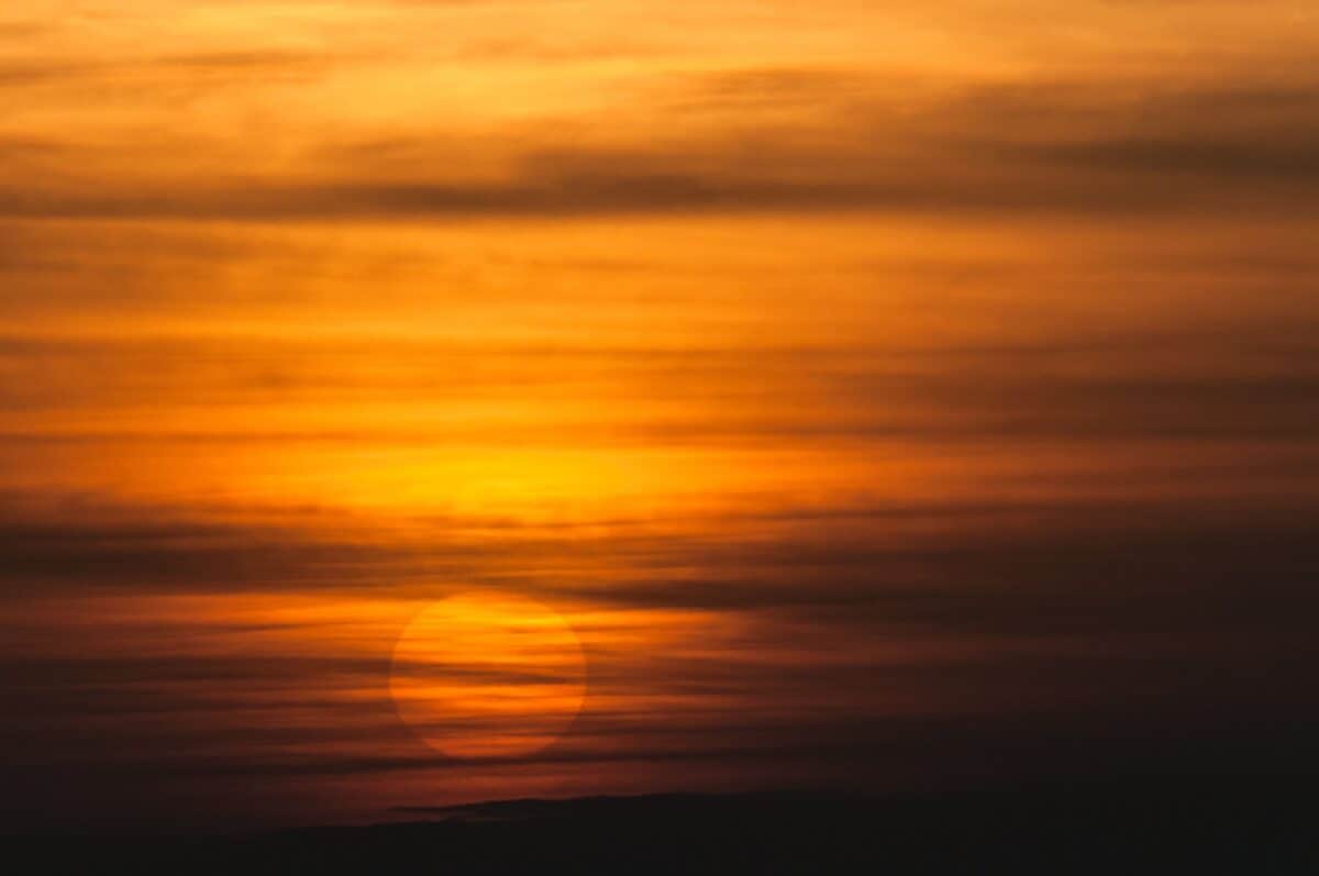 Lovely orange sunset with a zoom lens , Jersey